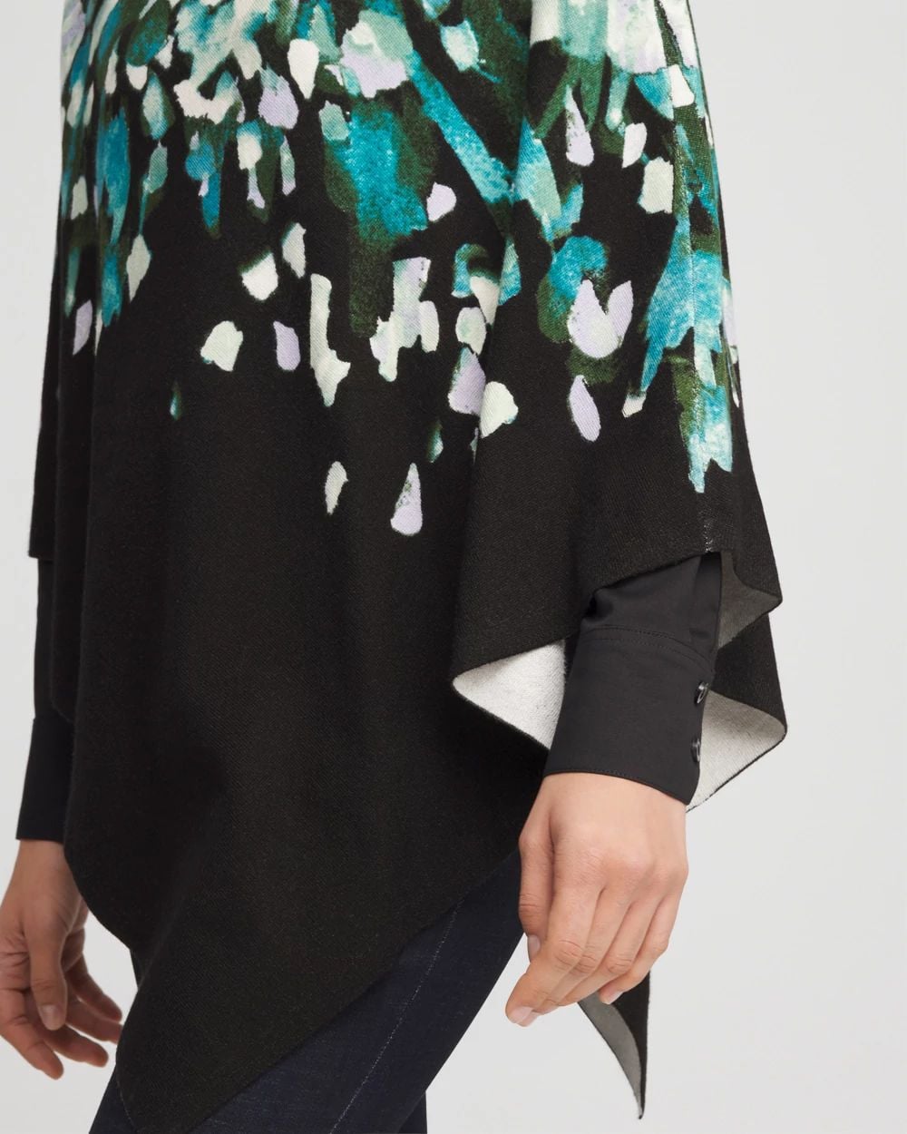 Convertible Knit Boatneck Poncho click to view larger image.