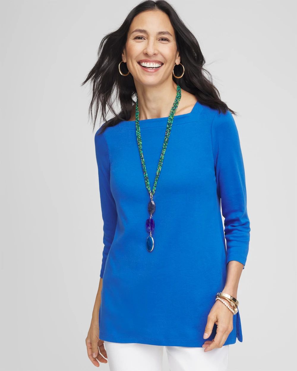 Pima Cotton Square-Neck Tunic