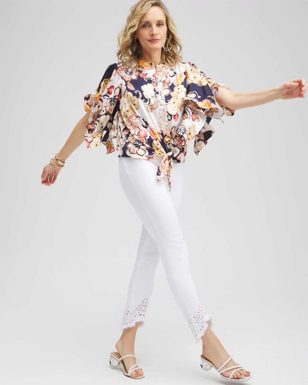 No Stain Tulip Hem Pull-on Ankle Jeggings
