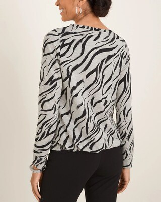 Zenergy Zebra-Print Cinched Pullover