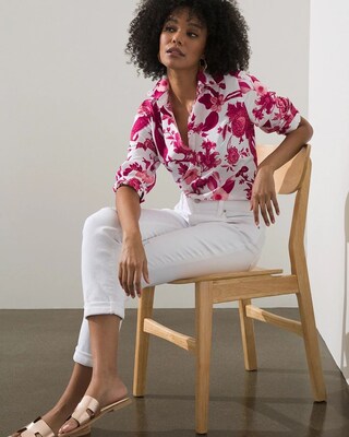 No-Iron Stretch Floral Paisley Shirt