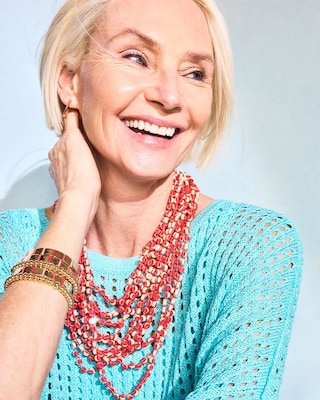 Coral Multi-Strand Necklace