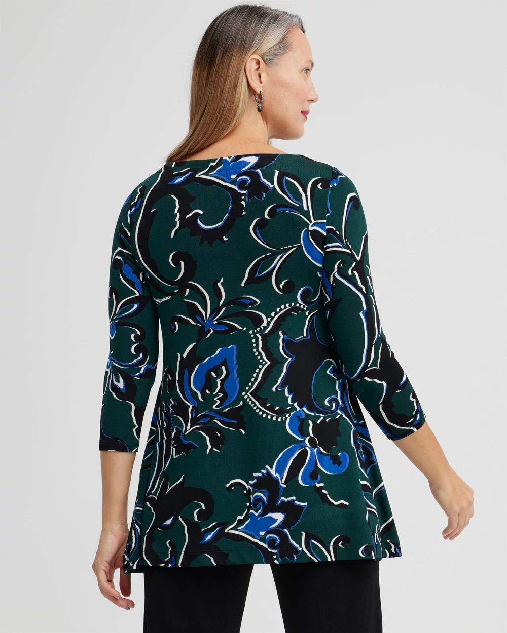 Travelers Floral Boat Neck Tunic