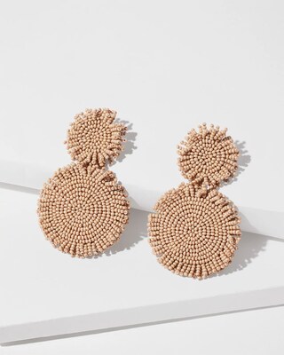 Neutral Round Seed Bead Earrings
