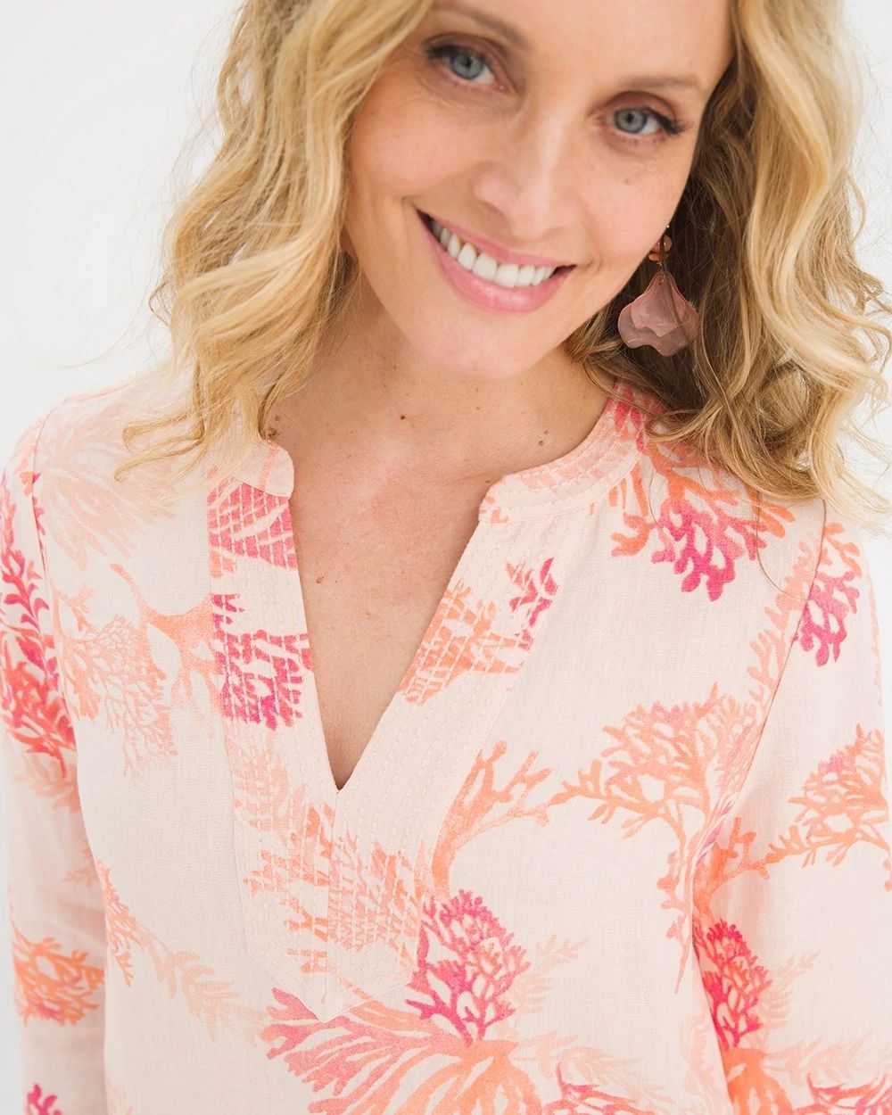 Coral Reef Linen Dress