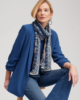 Tile Print Oblong Scarf