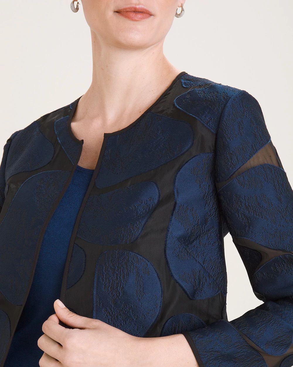 Travelers Collection Giraffe-Print Organza Jacquard Jacket