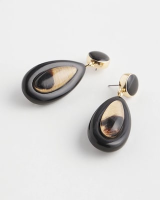 Teardrop Animal Hair On Leather Earrings click to view larger image.