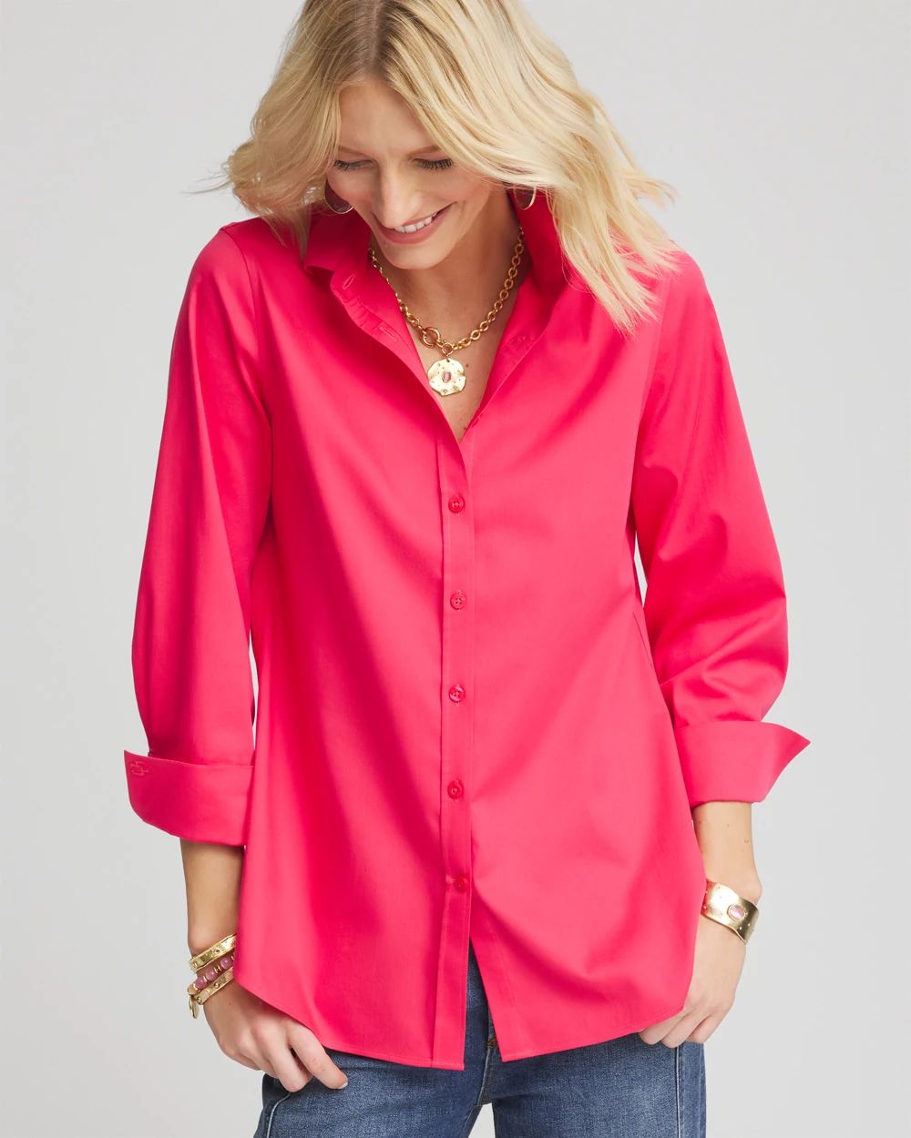No Iron™ 3/4 Sleeve Stretch Shirt