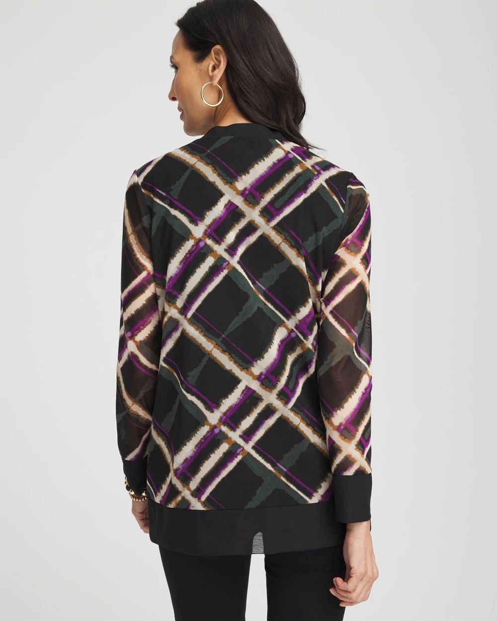 Plaid Mesh Cardigan