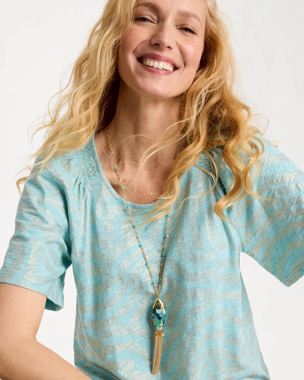 Tassel Fish Pendant Necklace click to view larger image.