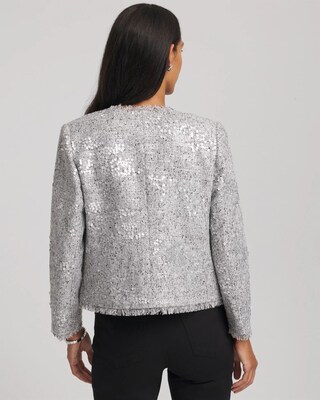 Silver Sequins Tweed Jacket click to view larger image.