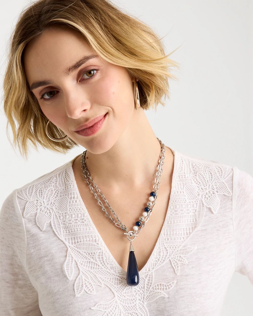 Siren Teardrop Pendant Necklace