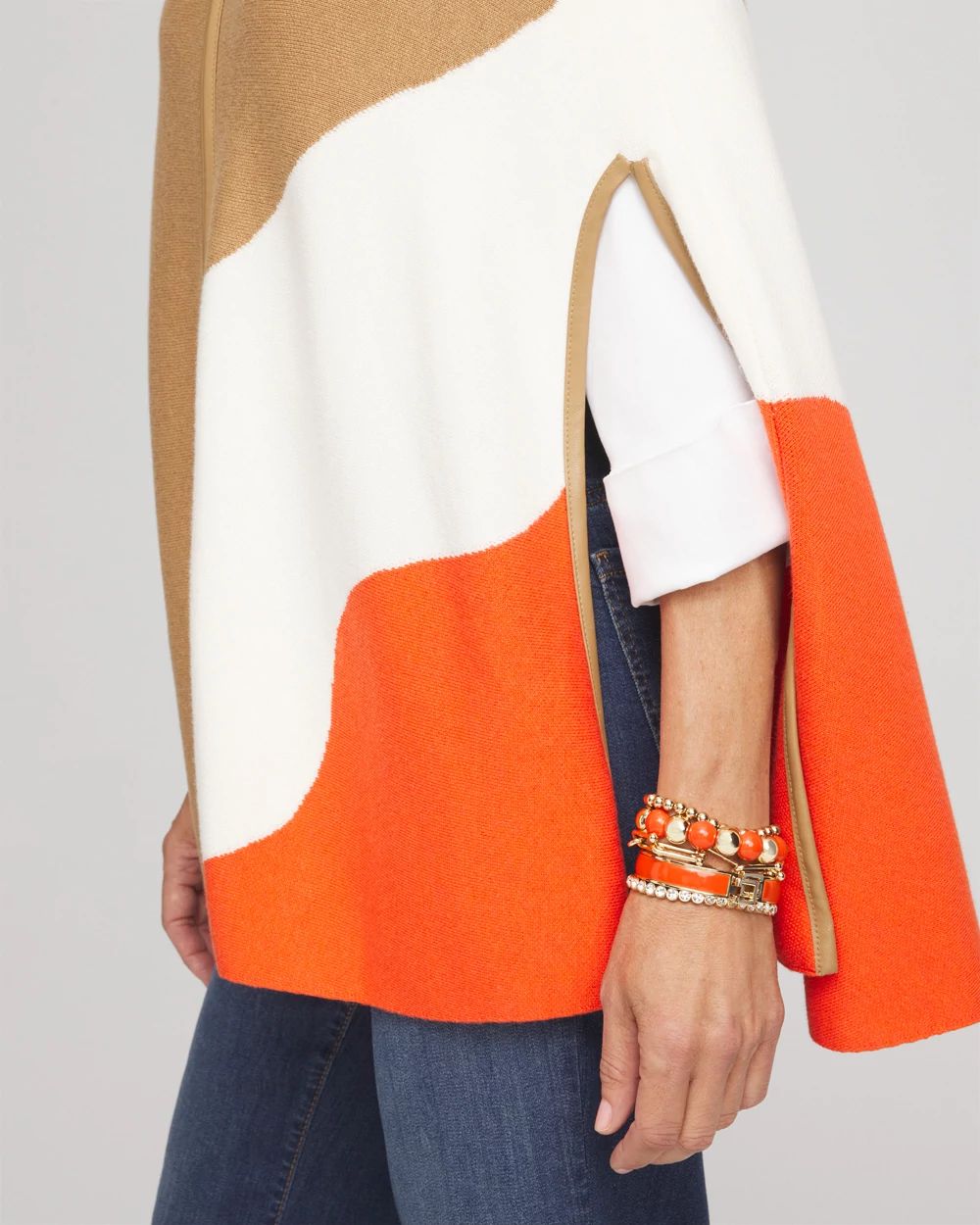 Colorblock Sweater Cape