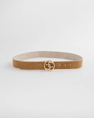 Faux Suede Reversible Chico's Logo Trouser Belt