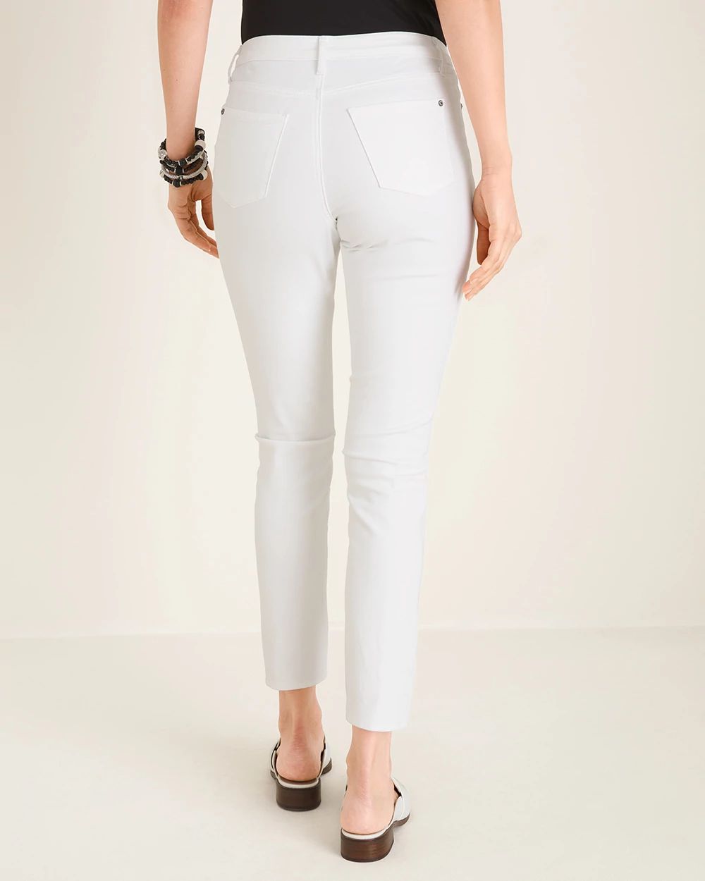 Premium Soft White Slim Ankle Jeans