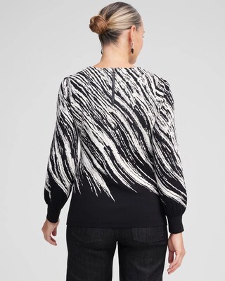 Abstract Jacquard Pullover Sweater