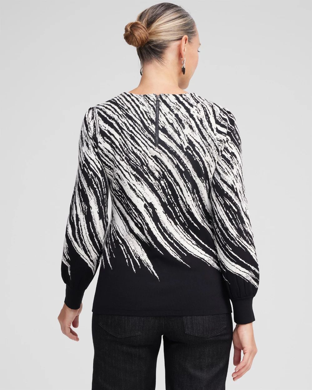Abstract Jacquard Pullover Sweater