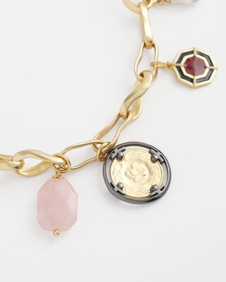 Vintage Inspired Gold Charm Necklace