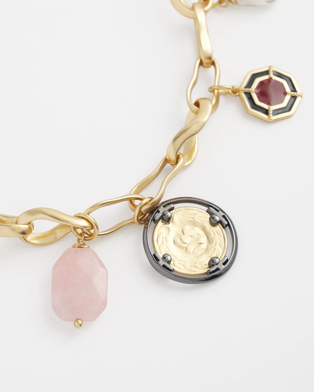 Vintage Inspired Gold Charm Necklace