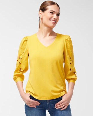 Laser Embroidered Top