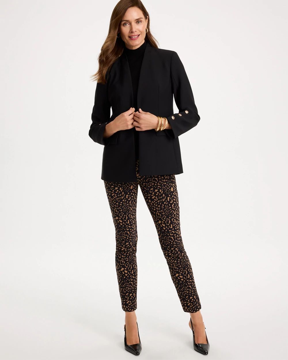 Soft-Stretch Button Detail Blazer click to view larger image.