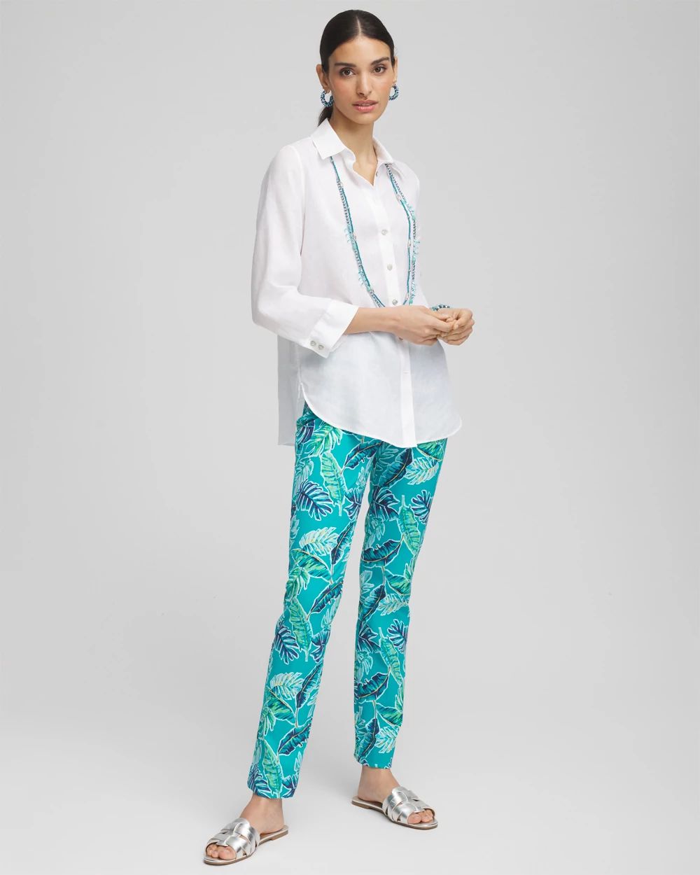 Brigitte™ Tropical  Slim Leg Pants click to view larger image.