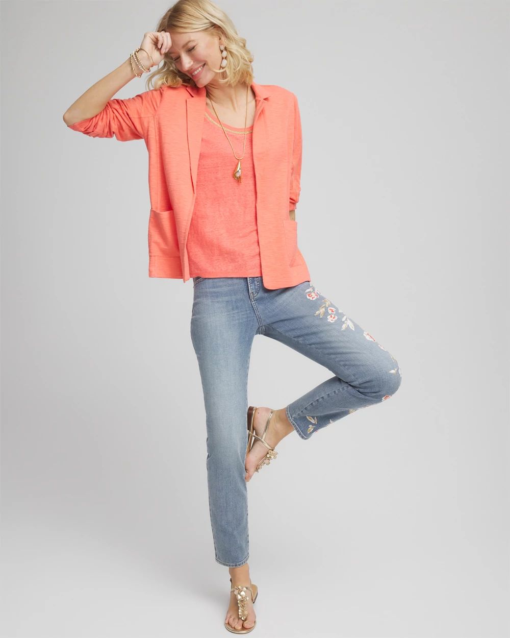 Sweater Trim Linen Tee