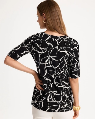 Abstract Touch of Cool™ Elbow-sleeve Layering Tee click to view larger image.