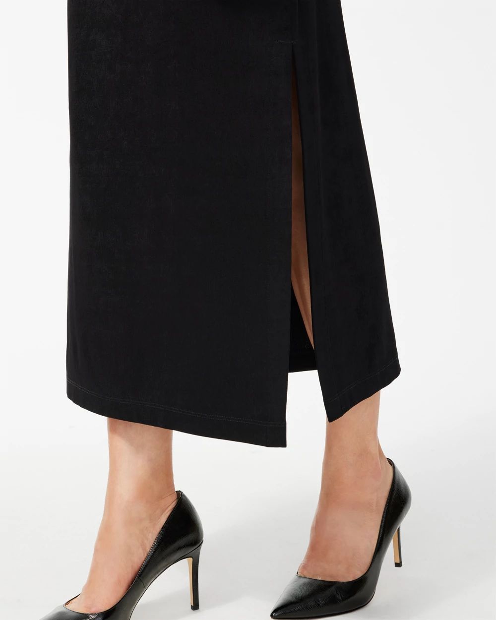 Petite Travelers Side Slit Maxi Skirt