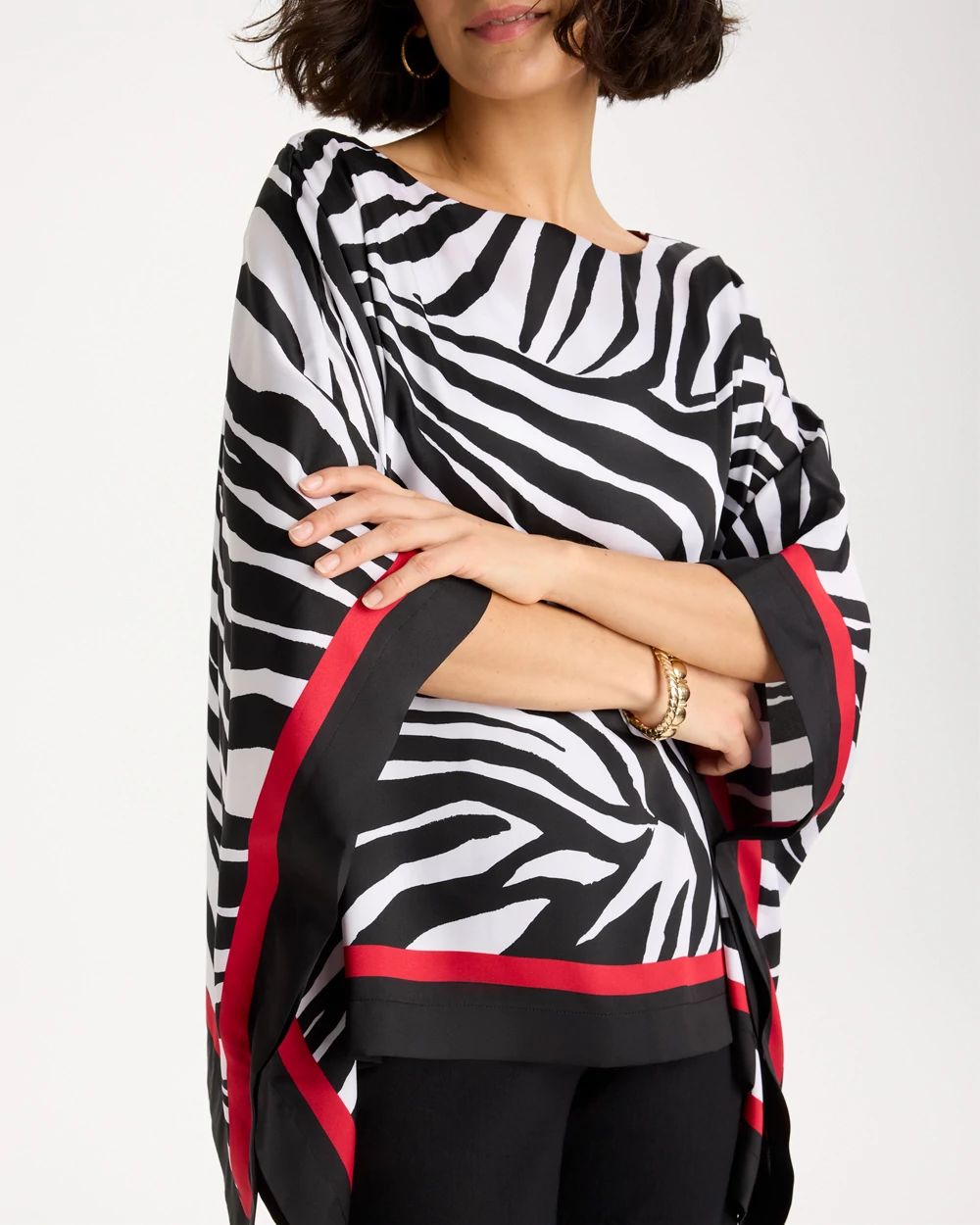 Woven Animal Print Poncho