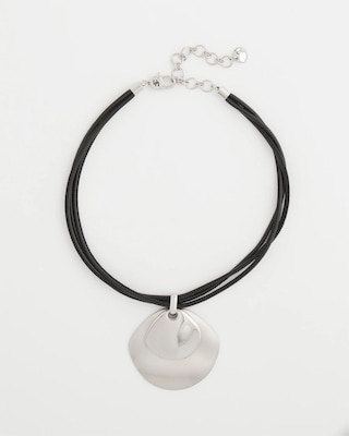 Silver Pendant On Cord