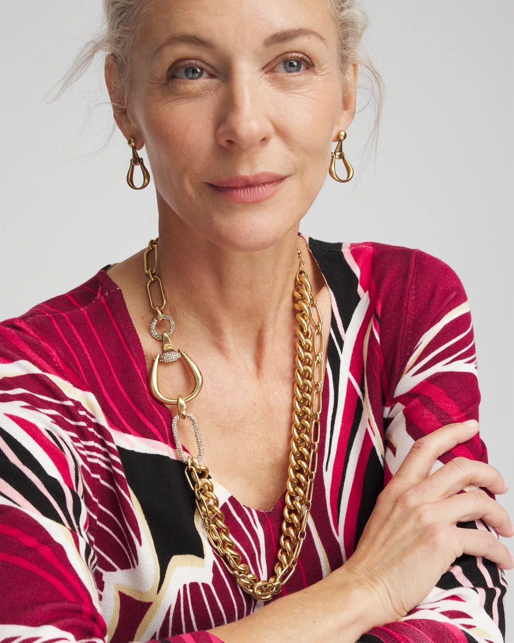 Gold Tone Horsebit Necklace
