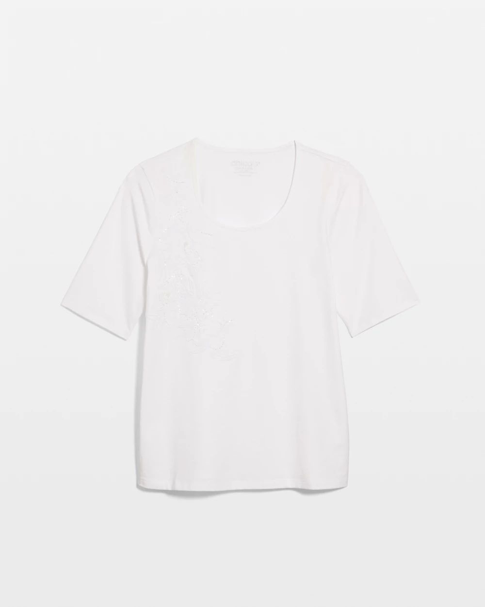 Sequin Embroidered Floral Tee click to view larger image.