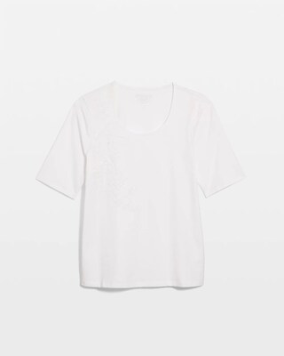 Sequin Embroidered Floral Tee click to view larger image.