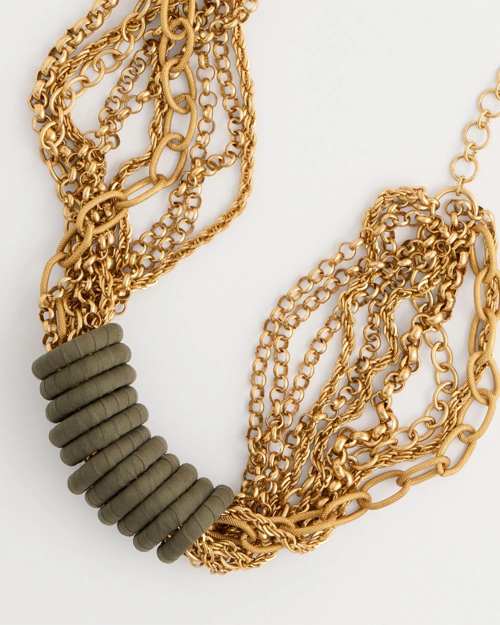 Wrapped Rings Link Chain Necklace click to view larger image.