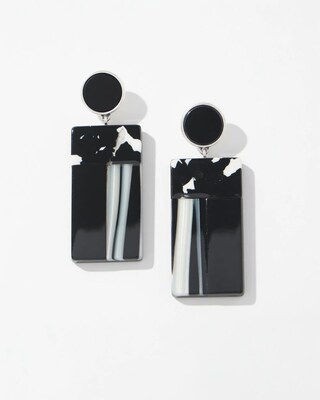 Marble Rectangle Drop Earrings