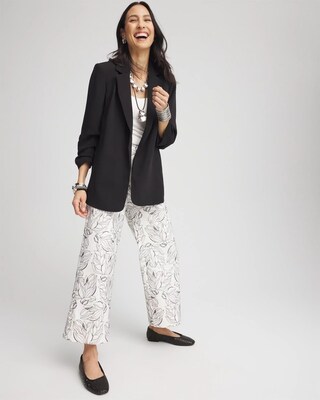 Brigitte™ Floral Embroidered Wide-Leg Cropped Pants click to view larger image.