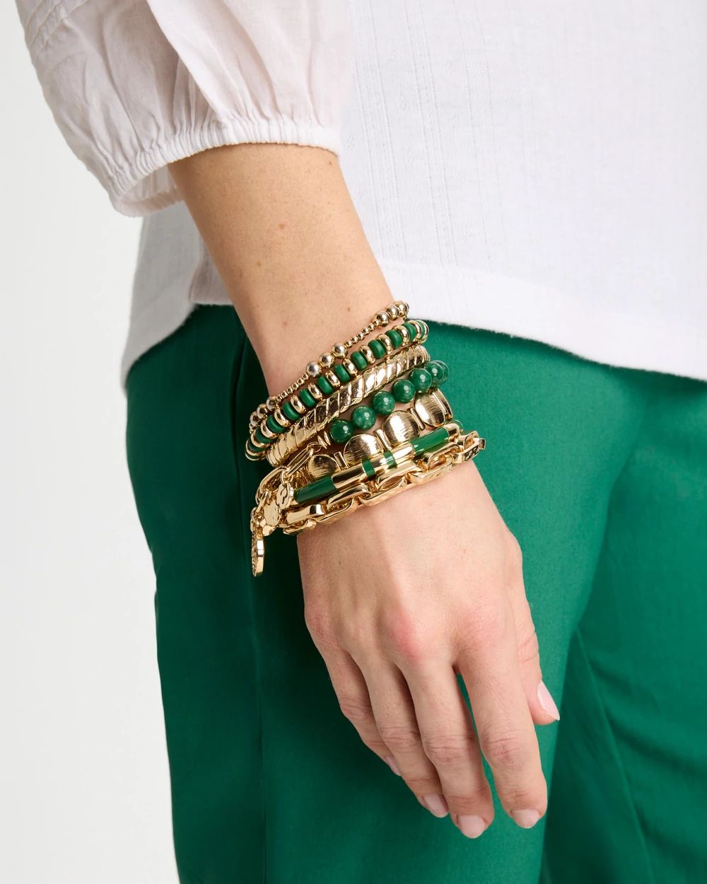 Green Enamel Hinge Bangle click to view larger image.
