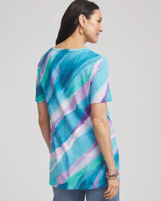 Sea Print Short Sleeve Forward-Seam Tee click to view larger image.