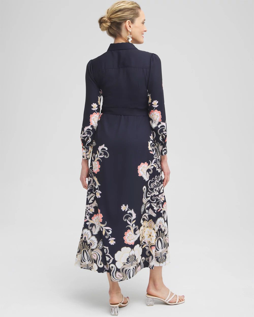 Floral Maxi Shirt Dress click to view larger image.