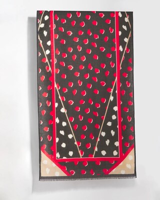 Dot Print Oblong Scarf