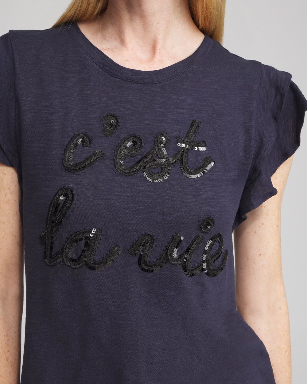 Tiered Flutter Sleeve Tee