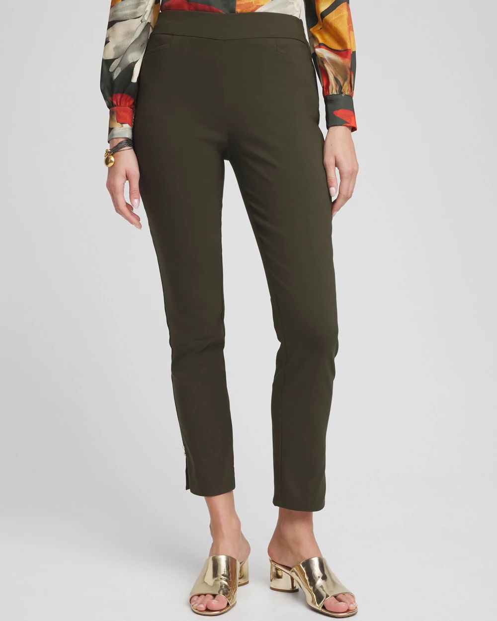 Brigitte Rivet Slit Ankle Pants