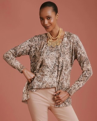 Ella Python Animal Print Cardigan click to view larger image.