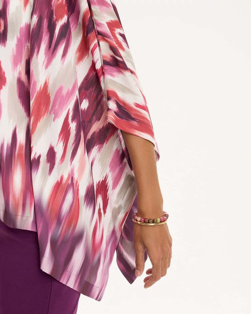 Sunset Printed Crepe Poncho click to view larger image.