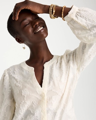 Clip Dot Jacquard Blouse click to view larger image.