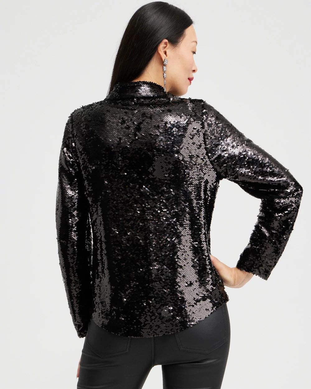 Sequin Collared Knit Shirt