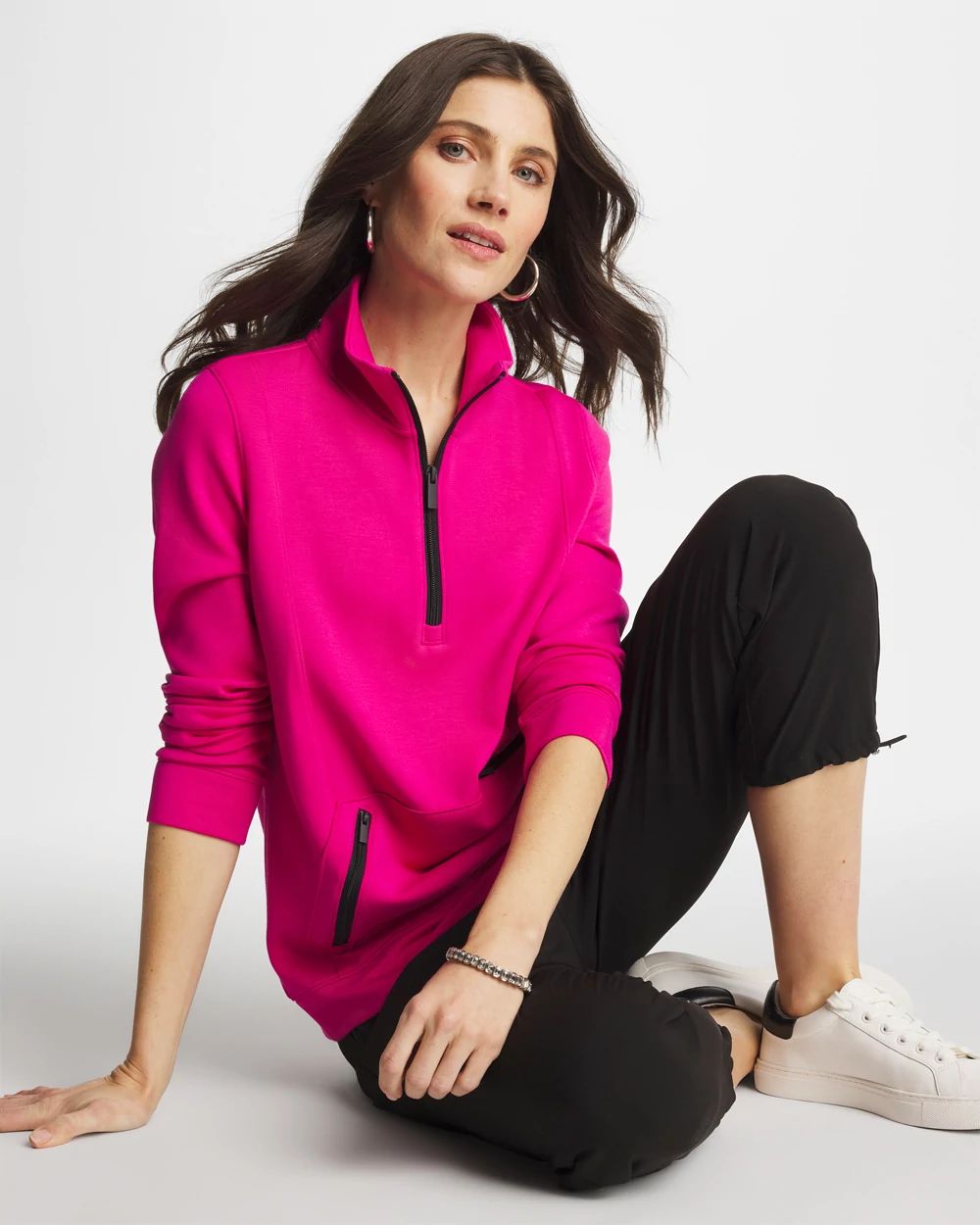 Zenergy® Soft Contrast Half Zip Pullover click to view larger image.