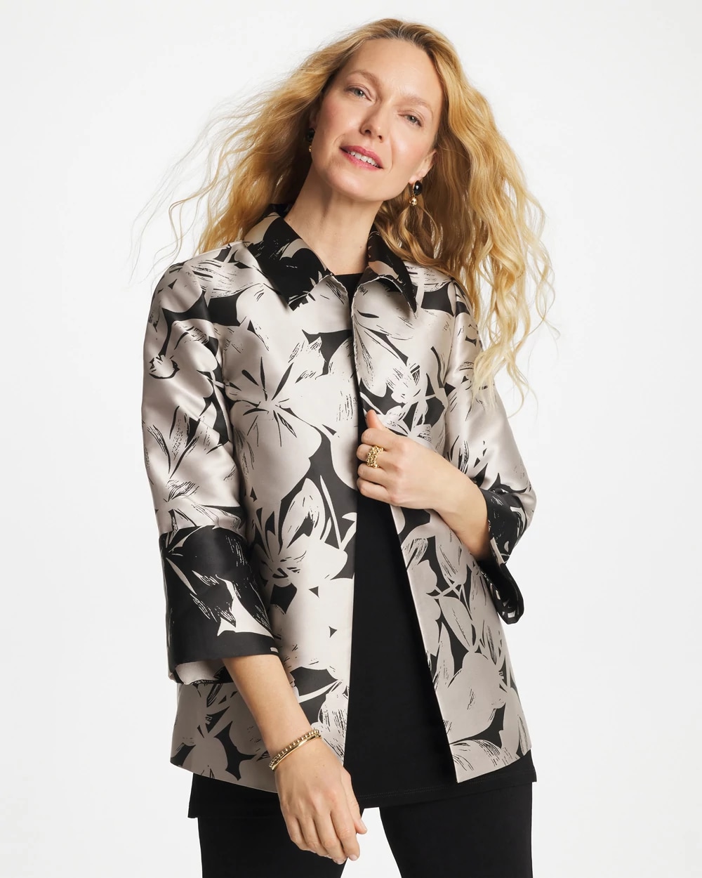 Travelers™ Collection Floral Jacquard Jacket, photo 1 of 5